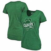 Women's San Diego Chargers Pro Line by Fanatics Branded St. Patrick's Day Paddy's Pride Tri Blend T-Shirt Green,baseball caps,new era cap wholesale,wholesale hats
